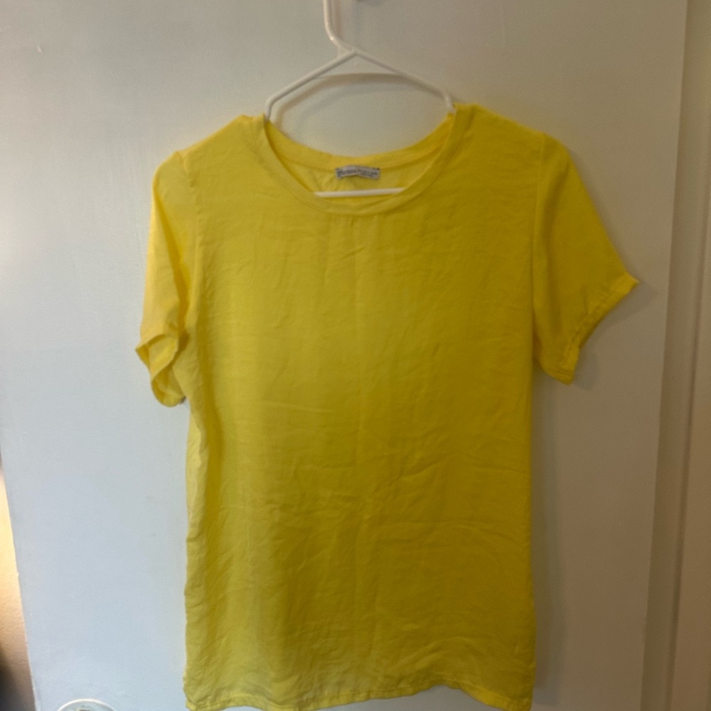 Zara Yellow Crew Neck Tee